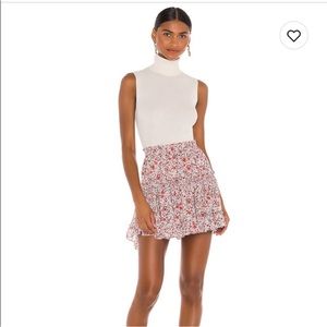 Misa Marion Red Floral Skirt XS